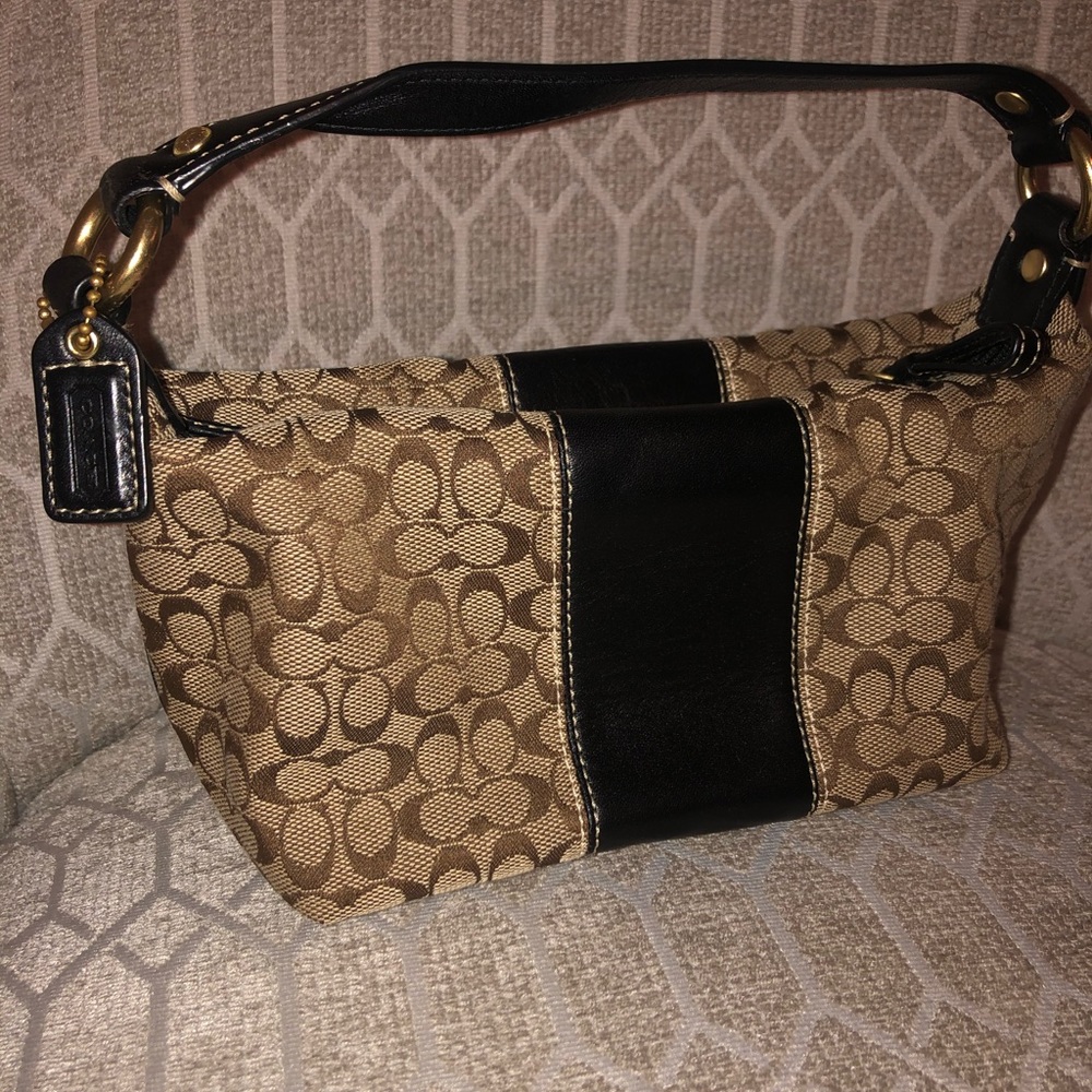 Coach Classic Canvas & Leather Mini Hobo